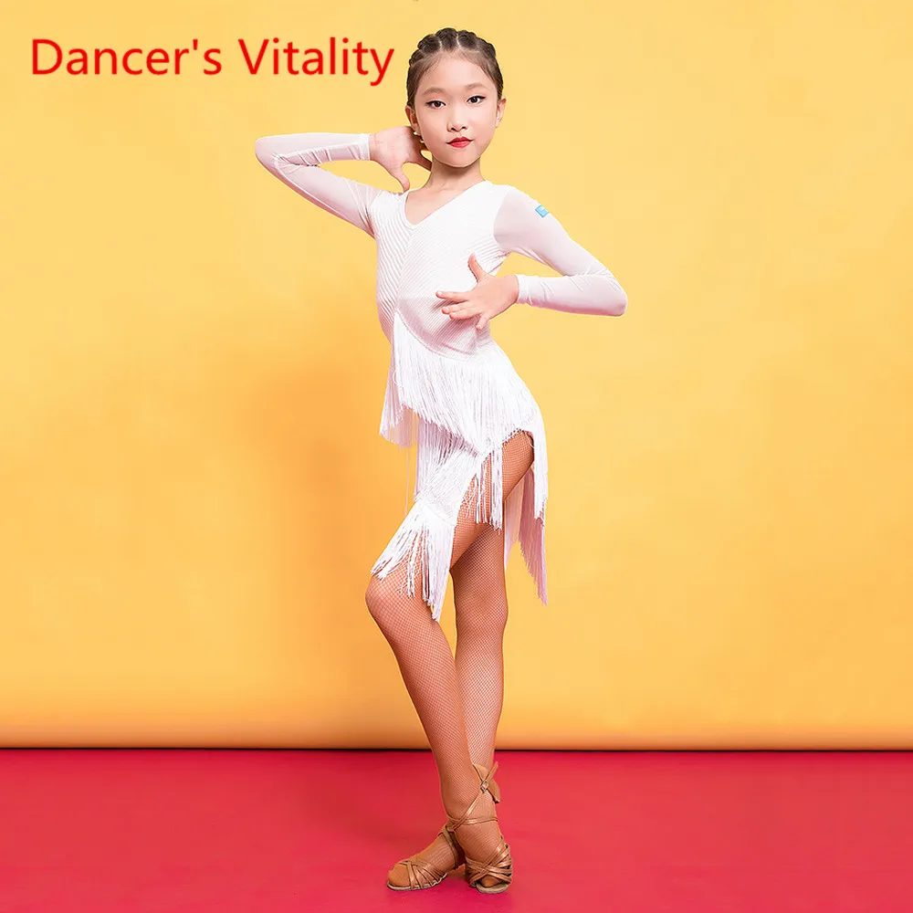 Детская одежда для выступлений и латиноамериканских танцев осенне зимнее платье