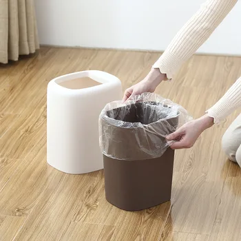 

Simple Refreshing with Garbage Bag Storage Slot Double-layer Trash Can Living Room Bedroom Case-Layer Varia Bucket Office Wastep
