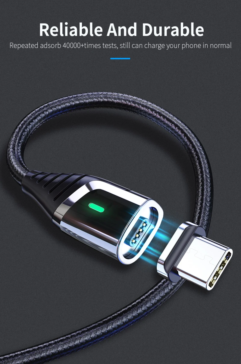 Магнитное зарядное устройство Essager Micro USB кабель для IPhone samsung провод для быстрого заряда шнур usb type C type-C магнит мобильный