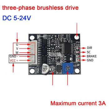 

dc 12V 24V mini three-phase DC brushless Hall drive 0-5V PLC high-speed BLDC brushless ESC gas water pump fan