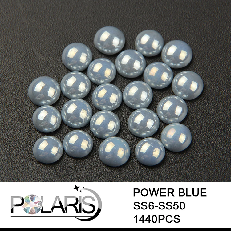 Power Blue Polaris AAAAA 42 цвета полукруглый исправление стразы керамическая жемчужина ss10/ss16/ss20/ss30 Стразы железные для одежды аксессуары - Цвет: Power Blue