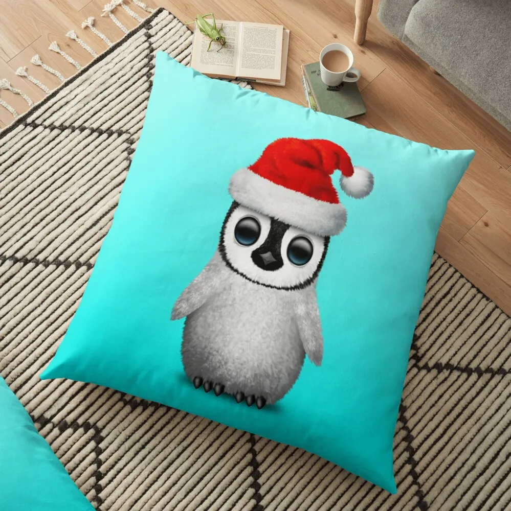 Baby Penguin Wearing a Santa Hat