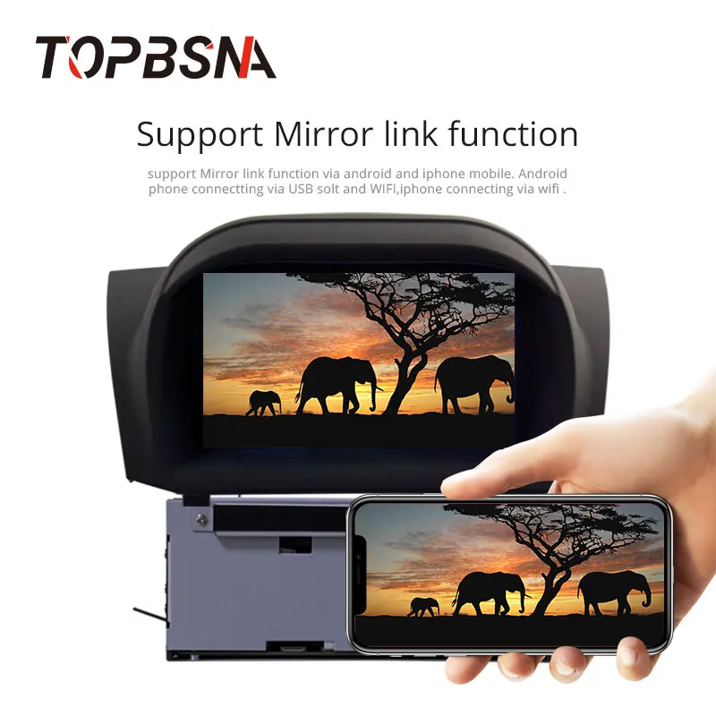 Discount TOPBSNA Octa Cores Android 9.0 Car DVD Player For Ford Fiesta GPS Navigation 2 Din Car Radio Multimedia Wifi Stereo RDS headunit 3