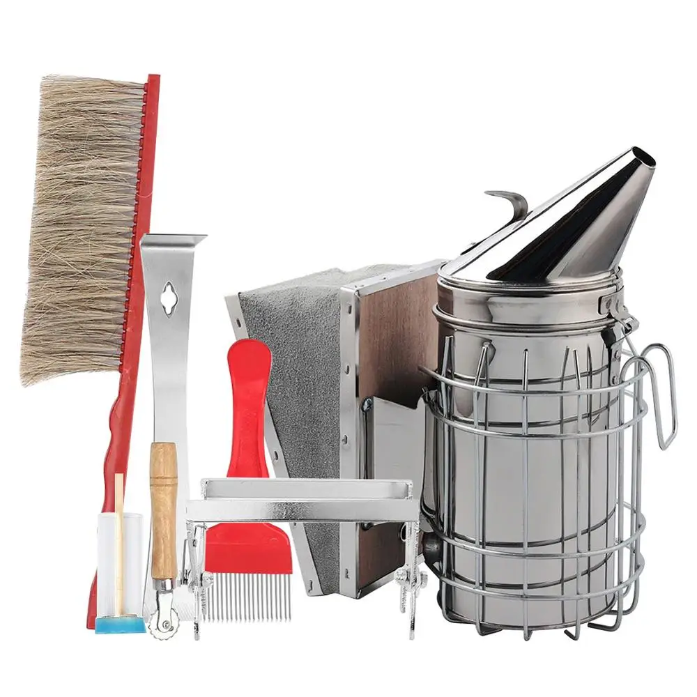 8 шт. из нержавеющей стали для пчеловодства пчелиный улей комплект для курильщика пчеловодства коптильни наборы садовые соты дыма apculture инструменты оборудование