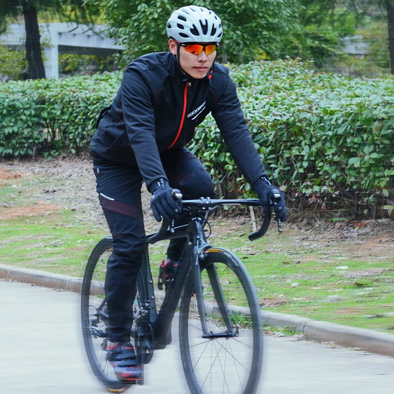 ROCKBROS комплект одежды для велоспорта зимние теплые флисовые брюки непромокаемые