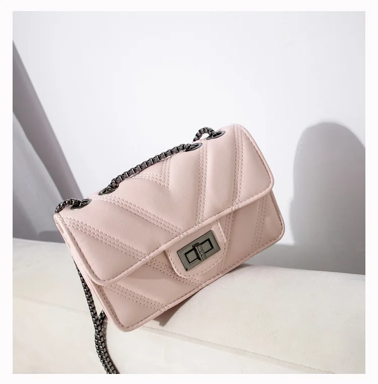 Mini Quilted Leather Double Flap Handbag 2019 New Luxury Designer Women's Chain Shoulder Bags Classic Crossbody Flap Purse Black (10)