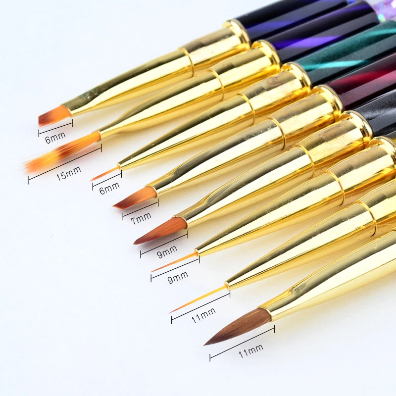 Brushes for manicure Nail Art Tool Carving Pen Acrylic UV Gel nails Extension Liner Grids Flower DIY Design Drawing Liner Brush 5