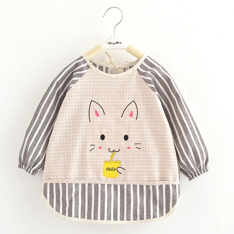 Baby coveralls cotton long-sleeved children's drawing clothes dinner clothes men and women aprons new waterproof baby