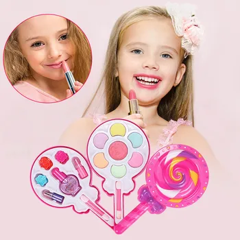 

Lollipop Shape Girls Makeup Set Safety Washable Cosmetic Pretend Play Beauty Toys for Kids Childrens Christmas New Year Gifts