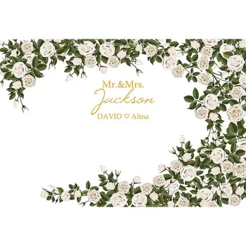 

Customize Vinyl flowers Wedding wall Photo Backdrop Printed Photography Background Wedding Photocall Photo Studio