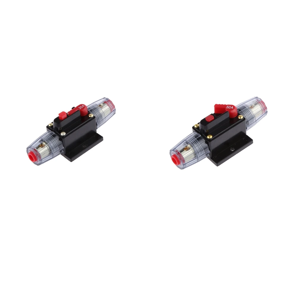 12 V-24 V DC автомобильный аудио встроенный автоматический выключатель предохранитель сброса держатель для переключатель стереосистемы Системы защиты 50 ампер и 20 ампер(2 шт. в упаковке