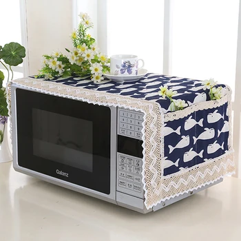 

1pc Flax Dust Cover Microwave Cover Microwave Oven Hood Microwave Towel With Storage Bag Home Kitchen Tool