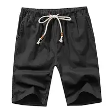 

80% Dropshipping!!Men's drawstring solid color sports shorts knee-length multi-pocket slacks for Sports