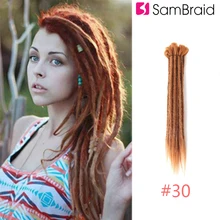 

SAMBRIAD 20 inch Handmade Dreadlocks Hair Extensions Crochet Braid Reggae Crochet Hair Synthetic Dreads Hair Braiding Hair