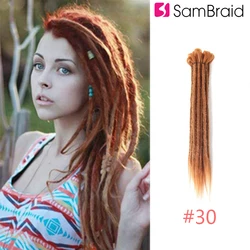 SAMBRIAD 20 inch Handmade Dreadlocks Hair Extensions Crochet Braid Reggae Crochet Hair Synthetic Dreads Hair Braiding Hair
