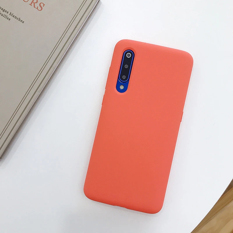 Coral Red Aibevi чехол для телефона для Xiaomi Mi 9 9 SE Встроенный чехол s карамельный цвет Coque высокое качество Капа чистый жидкостный Мягкий силиконовый чехол - Цвет: Coral Red