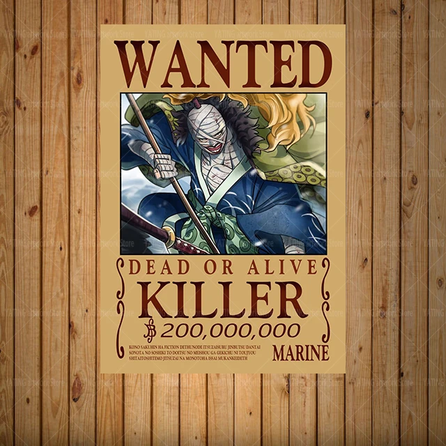 One Piece Luffy Canvas Painting Anime Retro Wanted Character Poster Wall Art Print Modern Home Children's Bedroom Decoration Mur as the picture shows