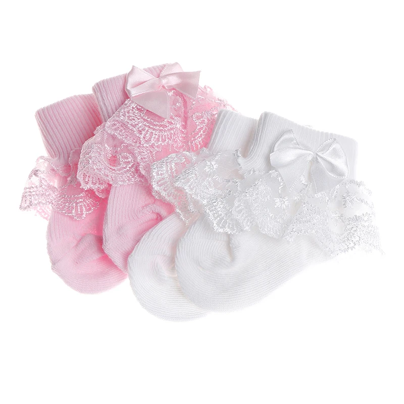 1pc Toddler baby girls princess bowknot sock kids lace ruffle ankle socks lovely