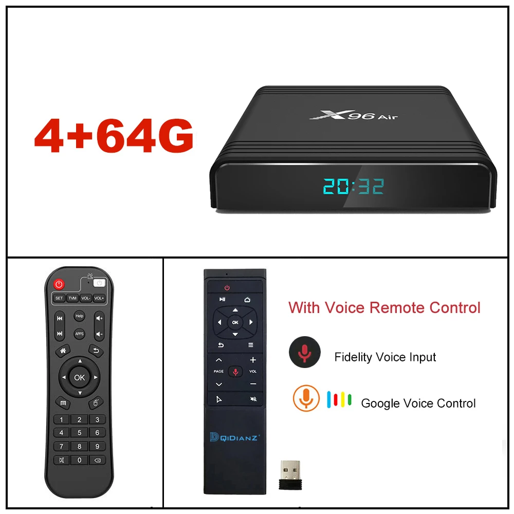 4g64g mt12 X96AIR android 9,0 ТВ-приставка Amlogic S905X3 четырехъядерный 2,4G/5G wifi BT Голосовое управление 8K HDR медиаплеер смарт-приставка X96air - Цвет: 4g64g mt12