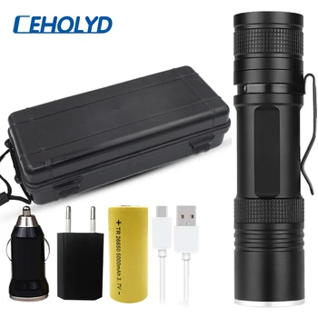

most powerful XLamp xhp50.2 usb led flashlight Zoom torch upgrade XHP50 18650 26650 Rechargeable battery flashlight