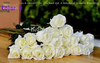 

50CM length Artificial Rose Silk Craft Flowers Real Touch Flowers For Wedding Christmas Room Decoration 5 Color Cheap Sale