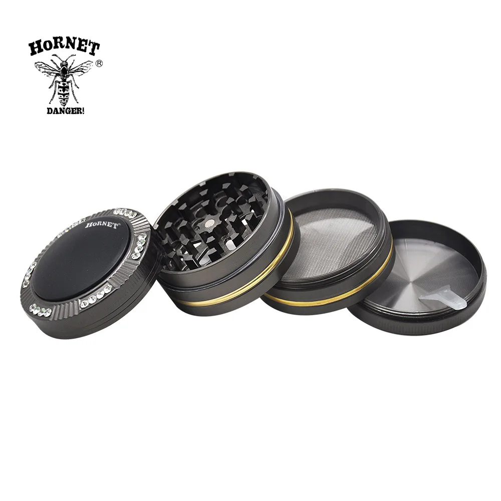 HORNET Премиум цинковый сплав Точильщик для табака 50 мм 4 шт острые алмазные зубы