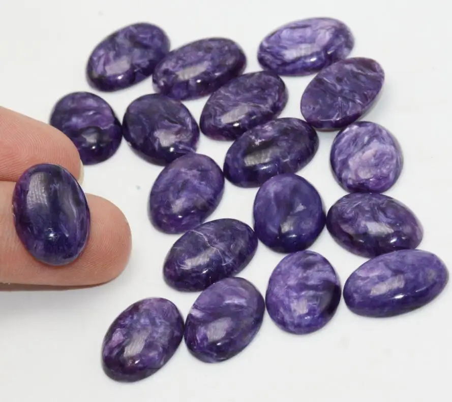 Charoite Натуральный Синий Кианит/Чароит/Малахит Овальный Кабошон 13x18 мм 5 шт./лот - Цвет: Charoite