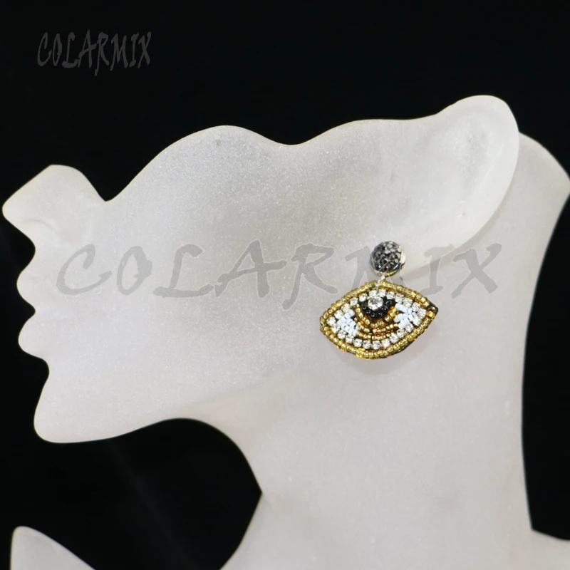 6 пар бисерных серьги в форме глаз бисерные разноцветные Ювелирные модные