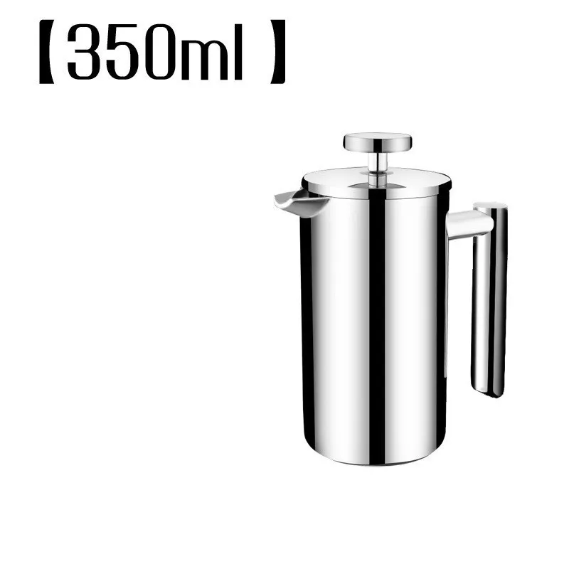 350ml Френч-прессы, Кофеварка, чайник, чайник, пивоваренный контейнер, двухслойный фильтр, стержень, Плунжер, Дизайн, Прочный u-образный рот - Цвет: 350ml
