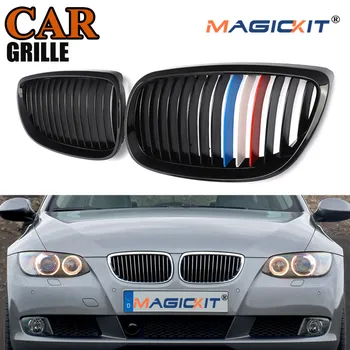 

MagicKit Germany Flag Style Gloss Black Front Bumper Grill Grille for BMW 3-Series E92 335i 328i Coupe 2006-2010 M3 Pre-facel
