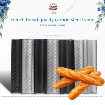 

2 Groove Wave Bread Baking Tray For Baguette Bake Mold Pan Bread Baking Mold Food Grade Steel Practical Cake Baguette Mold