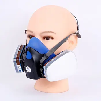 

Anti-saliva Dust-proof Half Face Respirator Dust Gas Mask Face recyclable Respirator Set Facepiece Defense Spray Painting Protec