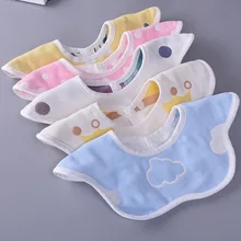 Шарф детский халат нагрудник бандана отрывистый Ткань Круглый вырез водонепроницаемый мультфильм Slabber 360 градусов цветок хлопок для кормления новорожденных