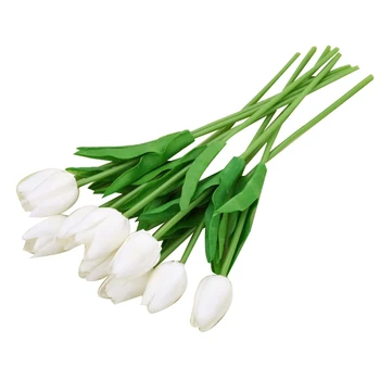 

EASY-20 Pcs Artificial Flowers Tulips Real Press Fake Flowers Arrangement Bouquet for Home Office Wedding Party Decoration