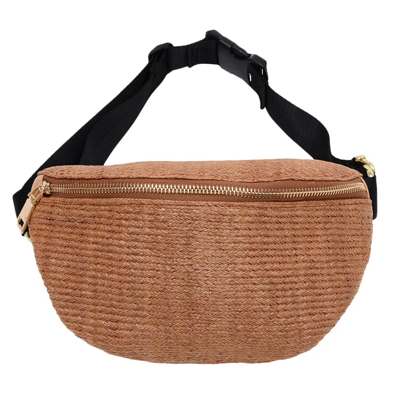 

Solid Waist Bags Zipper Women Beach Leisure Pockets Fashion Diagonal Shoulder Chest Women Bag