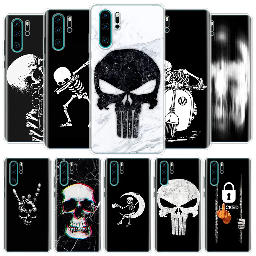 Страшный череп Marbel жуткий чехол для телефона huawei P40 P30 P20 mate 30 20 10 Pro P10 Lite P Smart Z 2019 Coque