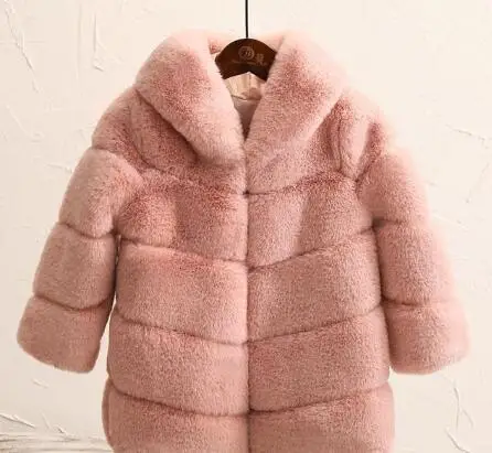 2019 пальто с мехом для девочек стильные толстые теплые куртки искусственным