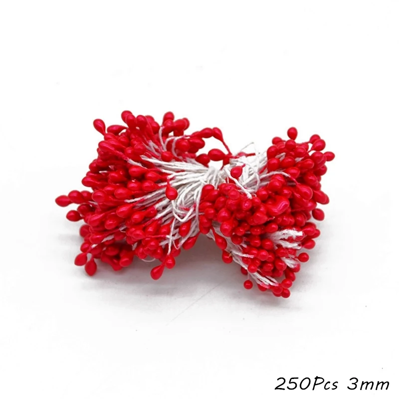 Artificial plants artificial flowers artificial flower bouquet artificial flower red theme artificial flower cherry stamen berries bundle DIY Christmas decoration wedding cake gift box wreaths Xmas decor