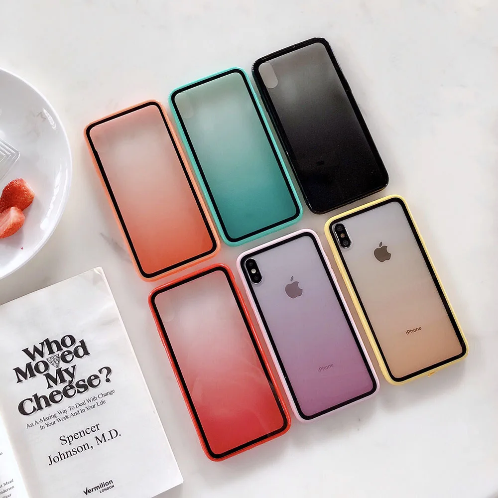Роскошный прозрачный градиентный телефонный чехол для Iphone XS Max XR x из акрилового