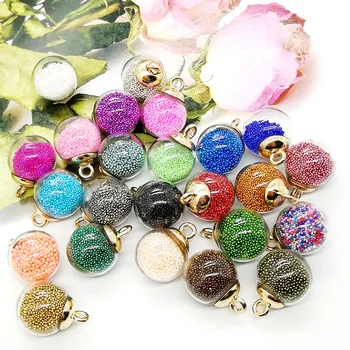 

20PCS Measly Glass Ball Charm 16MM Transparent Sequin Charms Ball Pendants for Earring Hair Jewelry Making