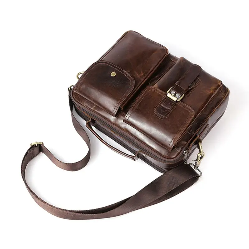 Винтажная мужская кожаная повседневная сумка-мессенджер сумка через плечо сумка для ноутбука сумки на плечо
