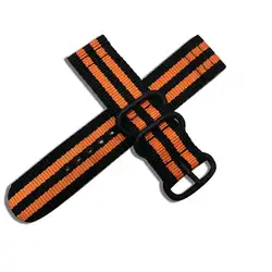 Premium 20mm Nylon Watch Strap - Versatile Replacement Wristband Bracelet for 22mm width strsp (Black orange)