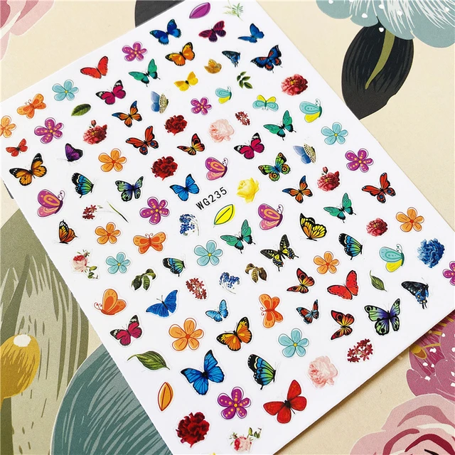 Z-D3702 Z-D3706 Colorful butterfly 3D Back glue Nail decal Nail sticker Nail decoration Nail art Nail ornament WG235