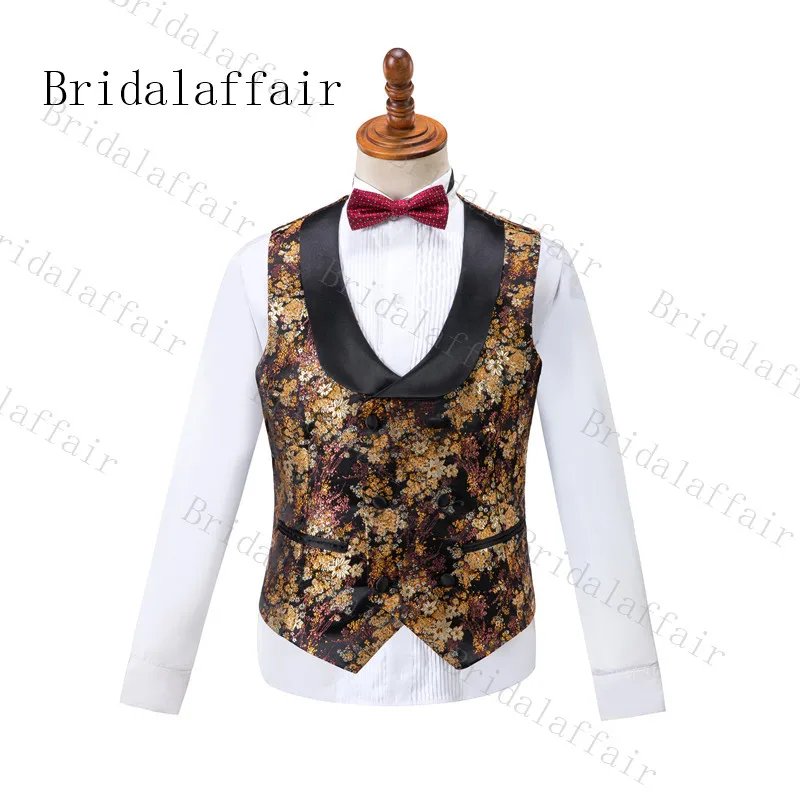 Bridalaffair заостренный лацкан костюмы для друзей жениха высокое качество цветочный свадебный костюм жениха Терно Masculino мужские костюмы брюки с жилеткой