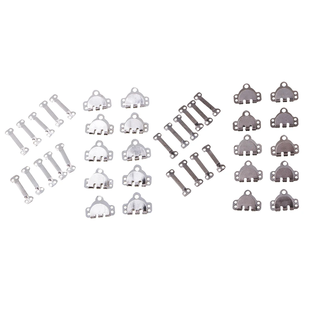 Silver/Black Business Suit Trousers Pants Dress Sewing Metal Hook Buttons 10Sets
