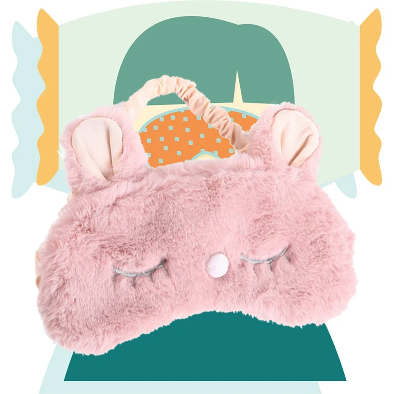 Милый мультфильм белый кролик черный Кот Eyemasks домашний портбол путешествия затенение сна тени для глаз покрытие средства по уходу за глазами