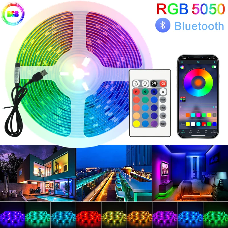 Светодиодсветильник лента s RGB 5050 гибкая лампа 5 В с USB умсветильник щение для