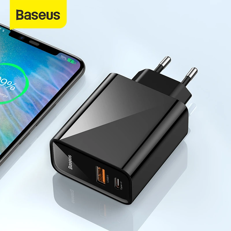 Baseus двойное USB быстрое зарядное устройство 30 Вт поддержка быстрой зарядки 4 0 3 для