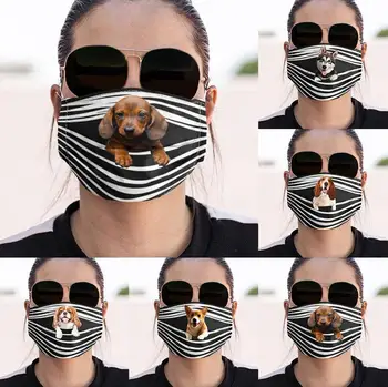 

Printed Breathable And Washable Mask Can Be Placed On The Face Mask Filter Of The Toy Puppy Unisex Fashion Mask