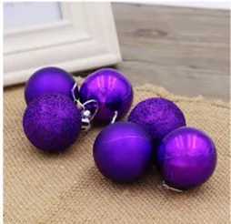 24pcs purple 24 шт 3 см новогодняя елка украшения шары Рождественская игрушка вечерние Висячие шары орнамент украшения для рождественские украшения для дома подарок - Цвет: 24pcs purple